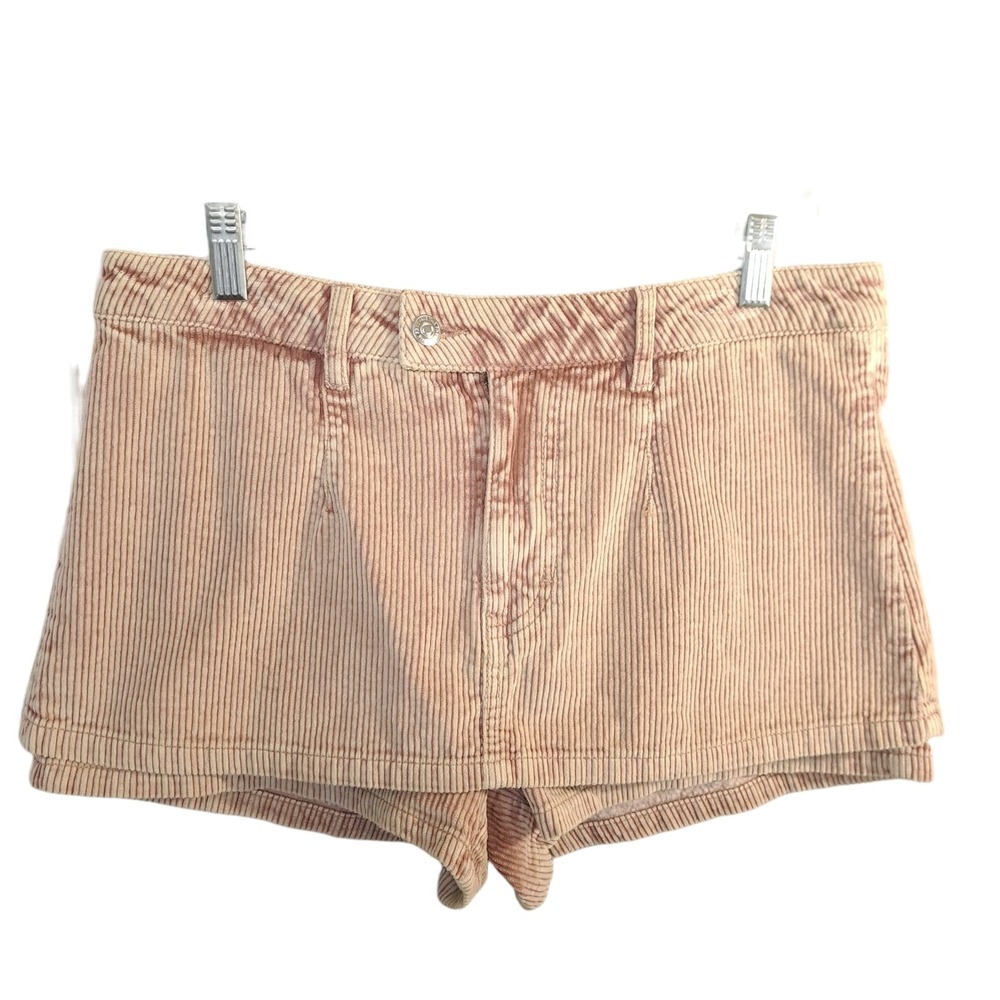 Free People Women's Mini Skort Size 29 Beige Corduroy Gala Vanting Low Rise